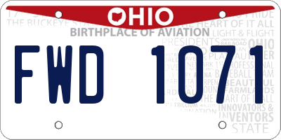 OH license plate FWD1071