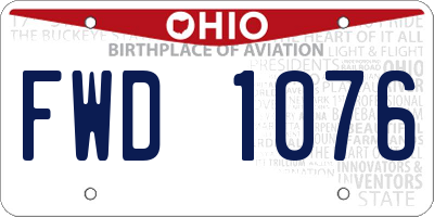 OH license plate FWD1076