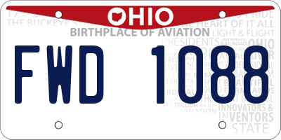 OH license plate FWD1088