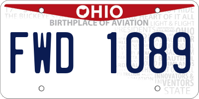 OH license plate FWD1089