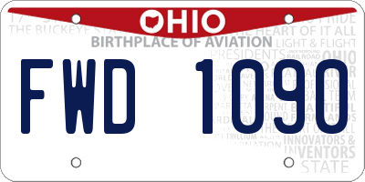 OH license plate FWD1090