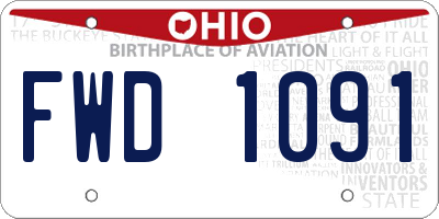 OH license plate FWD1091