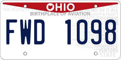 OH license plate FWD1098
