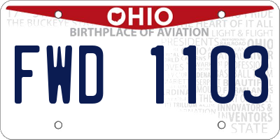 OH license plate FWD1103