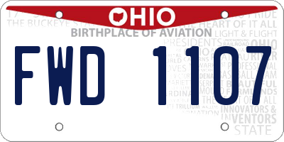 OH license plate FWD1107