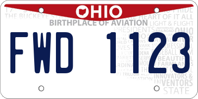 OH license plate FWD1123
