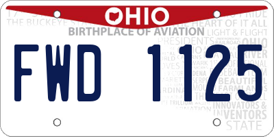 OH license plate FWD1125