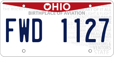 OH license plate FWD1127