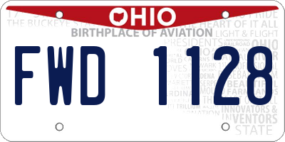 OH license plate FWD1128