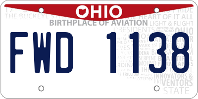 OH license plate FWD1138