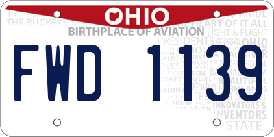OH license plate FWD1139