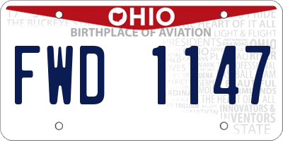 OH license plate FWD1147