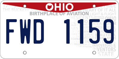 OH license plate FWD1159