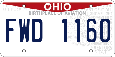 OH license plate FWD1160