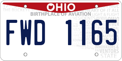 OH license plate FWD1165