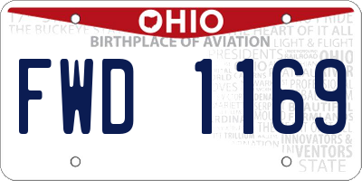 OH license plate FWD1169