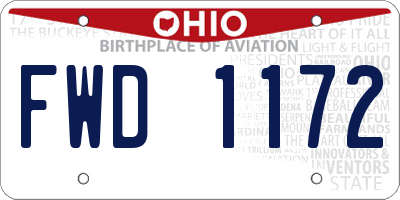 OH license plate FWD1172