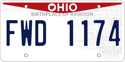 OH license plate FWD1174