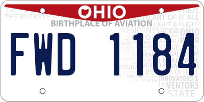 OH license plate FWD1184