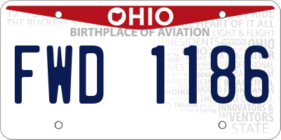 OH license plate FWD1186