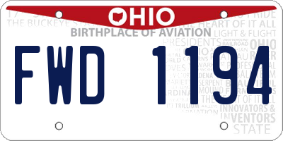 OH license plate FWD1194