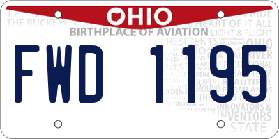 OH license plate FWD1195