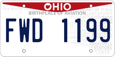 OH license plate FWD1199