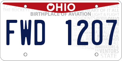 OH license plate FWD1207