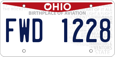 OH license plate FWD1228