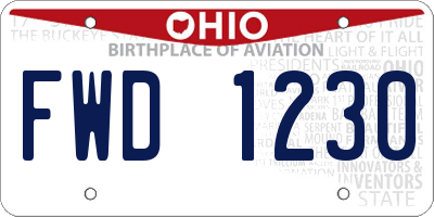 OH license plate FWD1230