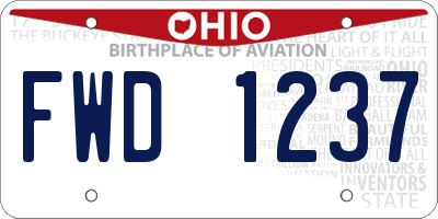 OH license plate FWD1237