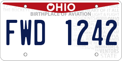 OH license plate FWD1242