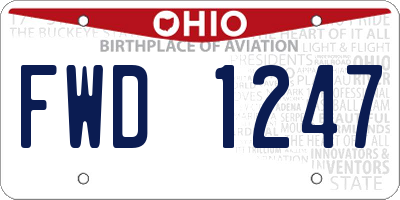 OH license plate FWD1247