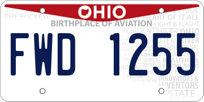 OH license plate FWD1255