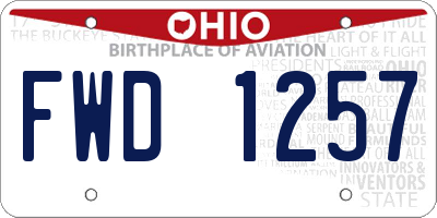OH license plate FWD1257