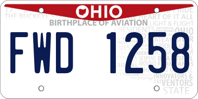 OH license plate FWD1258