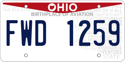 OH license plate FWD1259