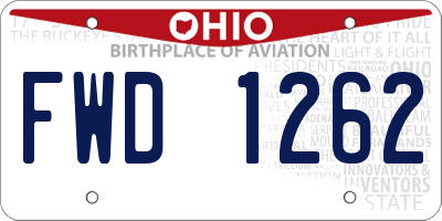 OH license plate FWD1262