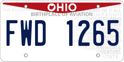 OH license plate FWD1265