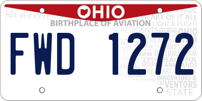 OH license plate FWD1272