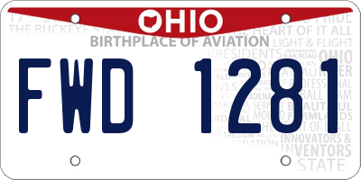 OH license plate FWD1281