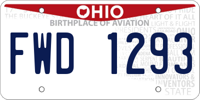 OH license plate FWD1293