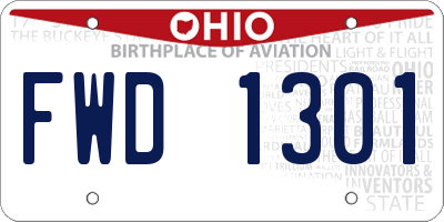 OH license plate FWD1301