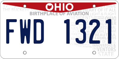 OH license plate FWD1321