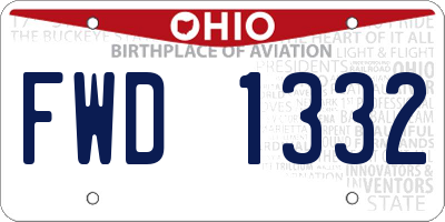 OH license plate FWD1332