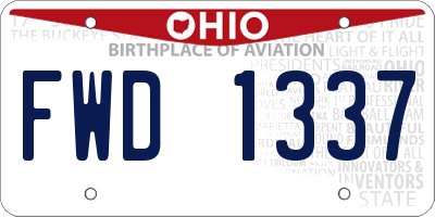 OH license plate FWD1337