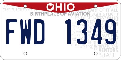 OH license plate FWD1349