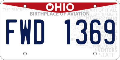 OH license plate FWD1369