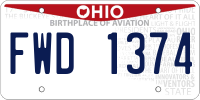 OH license plate FWD1374