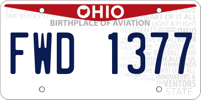 OH license plate FWD1377